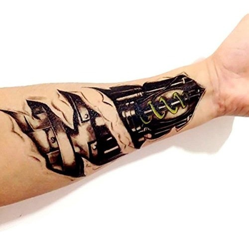 Kotbs 2 Hojas Gran Tatuaje Temporal Papel 3d Maquina Robot