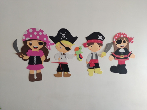 Cartel Figuras De Piratas En Goma Eva