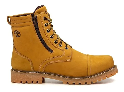 Bota Timberland Gui Couro Sola Latex E Ziper C nf Garantia