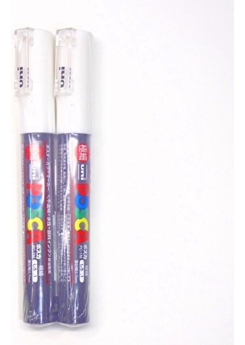 Uni Posca Paint Marker Pc-1m Blanco, 2 Plumas Por Paquet