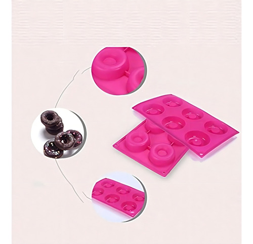 Conjunto de moldes de rosca de silicone de 6 cavidades de 2 antiaderentes em tamanho real