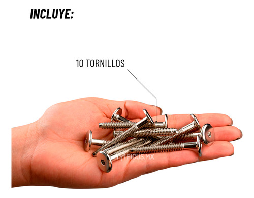 Tornillo Conector Union Niquelado Muebles 5cm X 1/4 10 Piezas