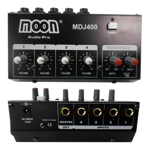 Imagen 1 de 4 de Consola 4 Entradas Mini Mixer Micrófonos Y Linea