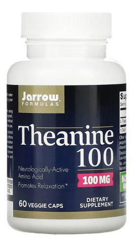 Jarrow Formulas Teanina 100, 100 Mg 60 Cápsulas Sabor Sin sabor
