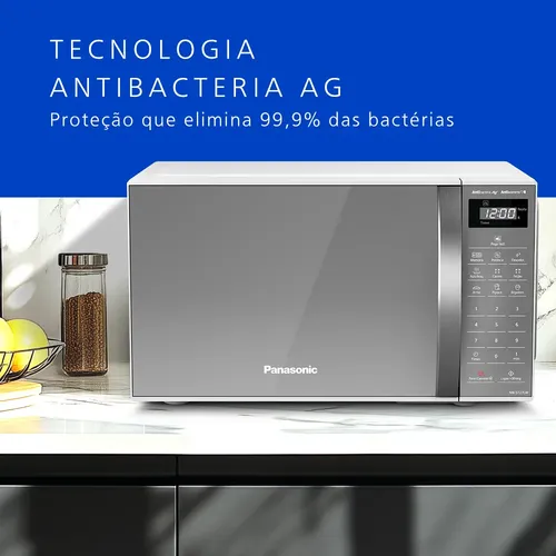 Microondas Panasonic Nn-st27lwru 21L Branco Espelhado Tecnologia