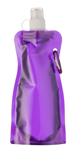Imagem 3 de 6 de 50 Unidades Squeeze Dobrável Com Mosquetão, 480ml