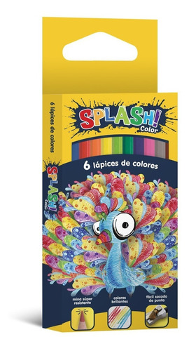 Lapices De Colores Cortos Splash Lapiz Pack X 6 Unidades