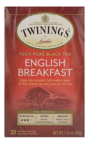 Twinings Tea From Grosvenor, Tea English Breakfast, 20 Unida