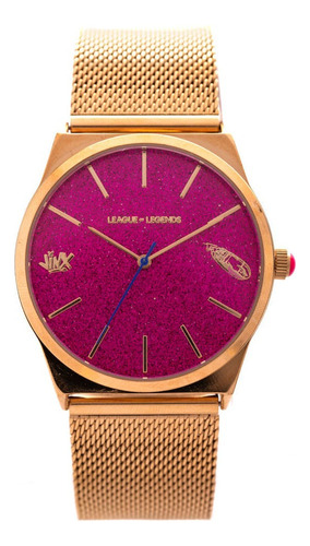 Relógio Analógico Unissex League Of Legends Glitter Dourado