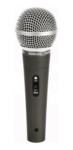 Imagem 1 de 4 de Microfone Santo Angelo SAS 58C dinâmico  cardióide preto