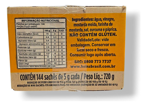 Kit 288 Sachês Mostarda Heinz