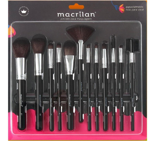 Kit 12 Pincéis Macrilan Maquiagem Pincel Profissional Kp9-1a