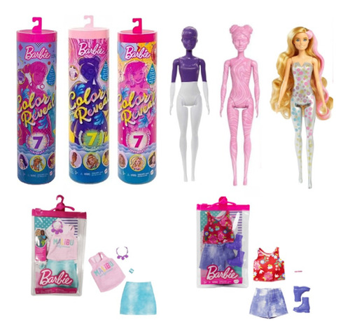 Barbie Color Reveal Muñeca Sorpresa Más Set De Outfit Mattel