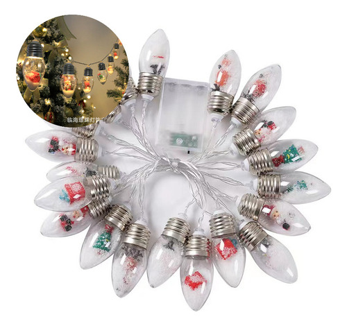 R Cadena De Luces Led Navideñas Con Muñeco De Nieve De 3 M