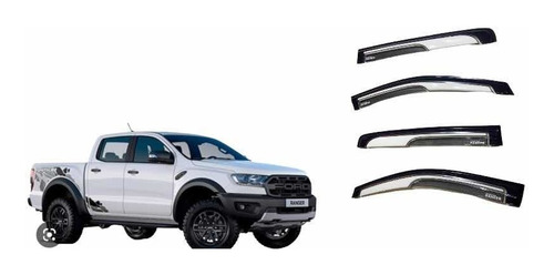 Kit Aletas Bota Aguas Ford Raptor 2015 - 2023 Plásticas Abs
