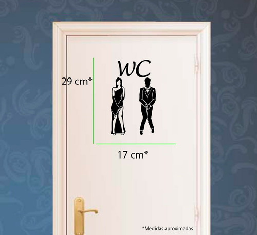 Vinil Decorativo Puerta Baño Diseño 8