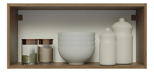 Alacena Gabinete Superior Cocina Madesa Lux 1 Puerta 70cm Color Rústico/Gris