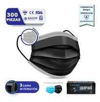 Comprar Caja De Cubrebocas Negro Para Adulto Tricapa 300 Pzs