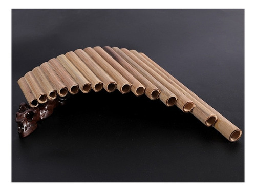 Instrumento De Sopro De Bambu Natural Panpipe G 15 Tubos