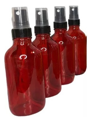 25 Frasco Botella 120 Ml Vidrio Atomizador Spray Rojo
