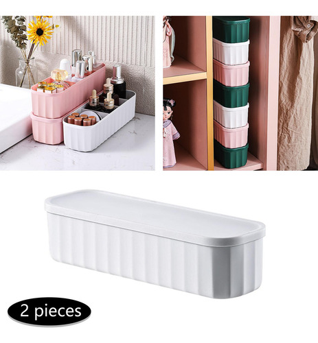 Estuche De Almacenamiento Multiusos De 2 Piezas Con Tapa