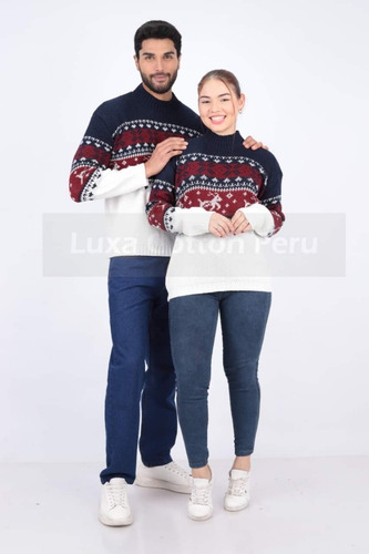 Imagen 2 de 5 de Chompas Navideñas De Lana Para Niños Y Adultos