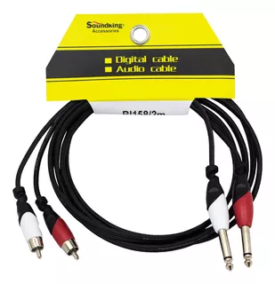 Cable 2 Plug Mono 6.3mm A 2 Plug Rca 2mt Bi158/2m Soundking