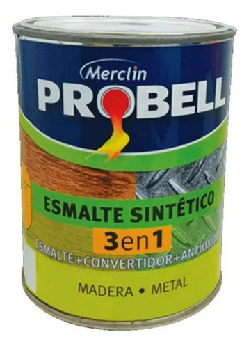 Esmalte Sintetico 3 En 1 Probell X 1 Litro Blanco Satinado