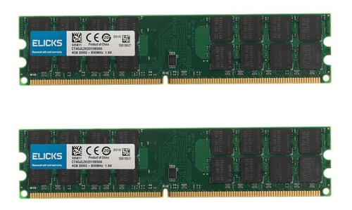 Memória Ddr2 8gb 2x4 Pc2-6400u P/ Amd Não Funciona P/ Intel