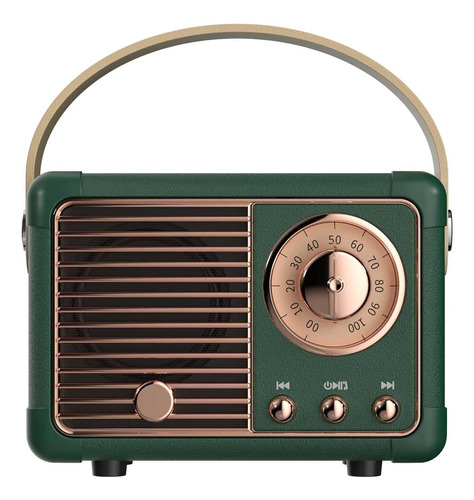 Parlante Retro Vintage Bluetooth Inalambrico. En Verde.