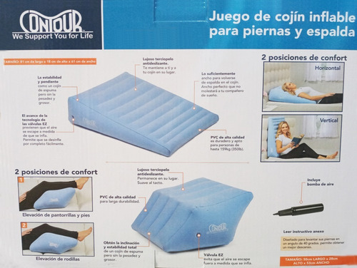 Imagen 2 de 6 de Almohadas Inflables Contour Descanso Piernas Y Espalda Usa