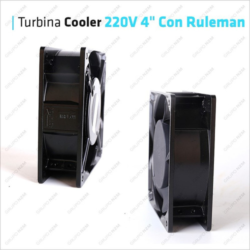 Imagen 4 de 10 de Turbina Metalica 220v 4in Cooler Ventilador Con Ruleman