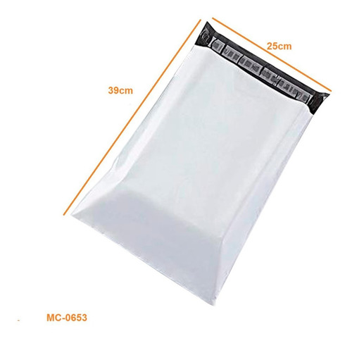 Imagem 2 de 2 de Envelope Segurança Saco Plástico Encomenda 25x39cm - 50 Unid