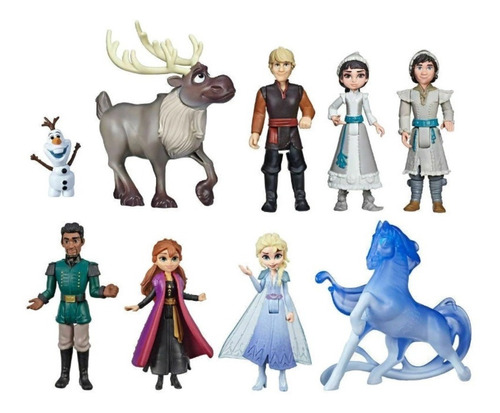 Set Figuras De Frozen Elsa Anna Olaf 10 Cm Disney 9 Unids.