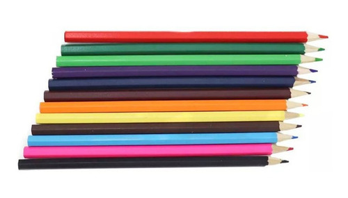 Lápices De Colores 12 Uni. New Elite Creyon Punta Gruesa