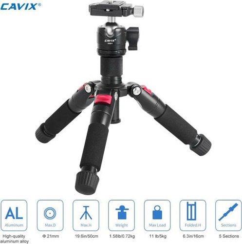 Cavix Mini Trípode Portátil De Escritorio - Aleación De Alum