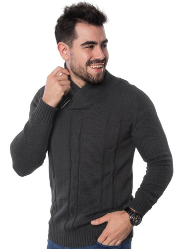 Sweater Cuello Smoking Hombre Pullover Lana Excelente