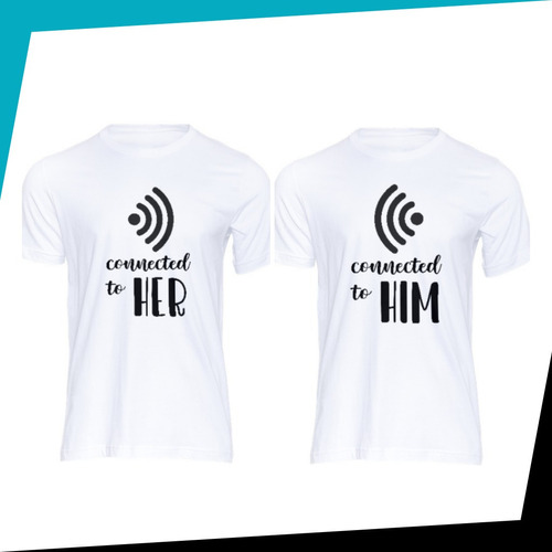 Remera Personalizada Parejas X 2 - Wifi - Algodón