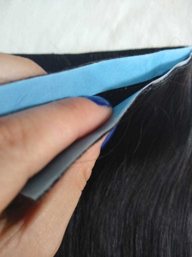 Imagem 7 de 8 de Cabelo Humano Castanho Fita Adesiva 100g 65cm Mega Hair