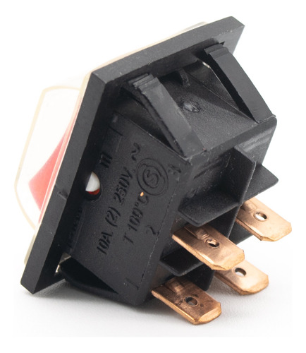 4 Teclas 2 Polos 10a 250v 31.5x25mm Roja Neon Estanco Ip53