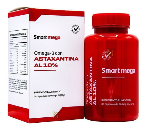 Omega 3 Con Astaxantina Al 10% (30 Cáps) Smart Mega Anahuac