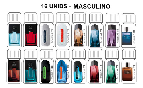 Kit 1 Segno Edp 25ml + Kit 16 Avon Amostras Perfumes Masculinos 4ml