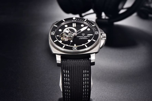 Reloj Pagani Design Pd-1736 Automatico Tourbillon Deportivo Negro Negro Negro