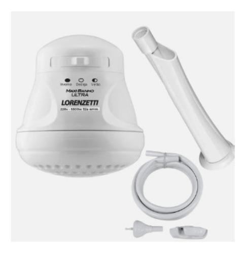 Chuveiro Lorenzetti Maxi Banho Ultra Com Cano 5500w 220v Branco 5.5 Kw