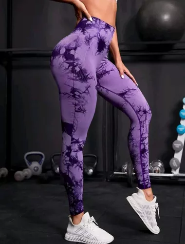 Lycra Leggings Tie Dye Push Up - Morado Oscuro Ref. 1195