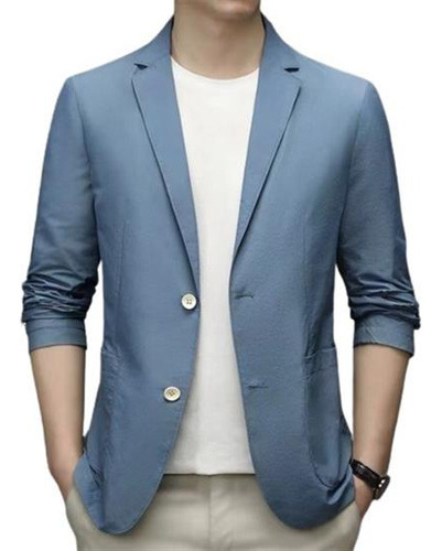 . Saco Blazer Hombre Negro Casual Moda Caballero Slim Fit .