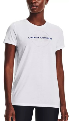 Playera Fitness Under Armour Circle Logo Blanco Mujer 137896