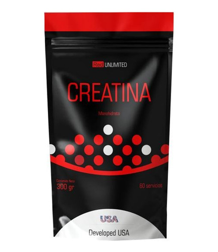 Creatina De 300 Gr Red Unlimited Monohidratada Micronized Sabor Sin Sabor