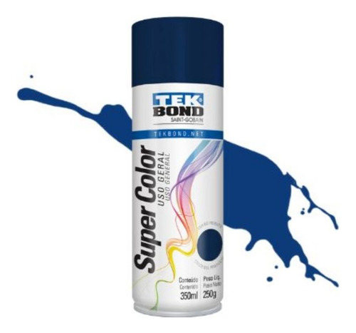 Tinta Spray Uso Geral Azul Escuro 350ml 250g - Tekbond