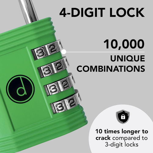 Candado (2 Unidades) Cerradura De Combinación De 4 Dígitos